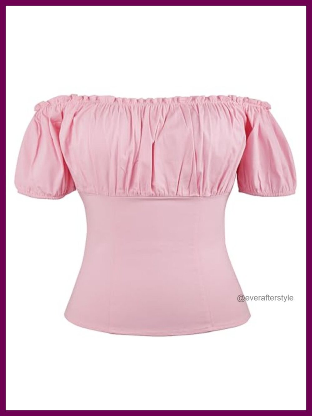 Women's Vintage 1950s Pinup Blouse Off Shoulder Short Sleeve Rockabilly Top